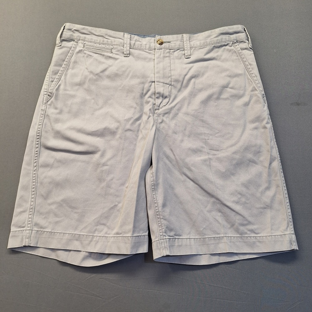 Polo Ralph Lauren Relaxed Fit Chino Shorts Mens 35 Light Grey Cotton Twill 0991